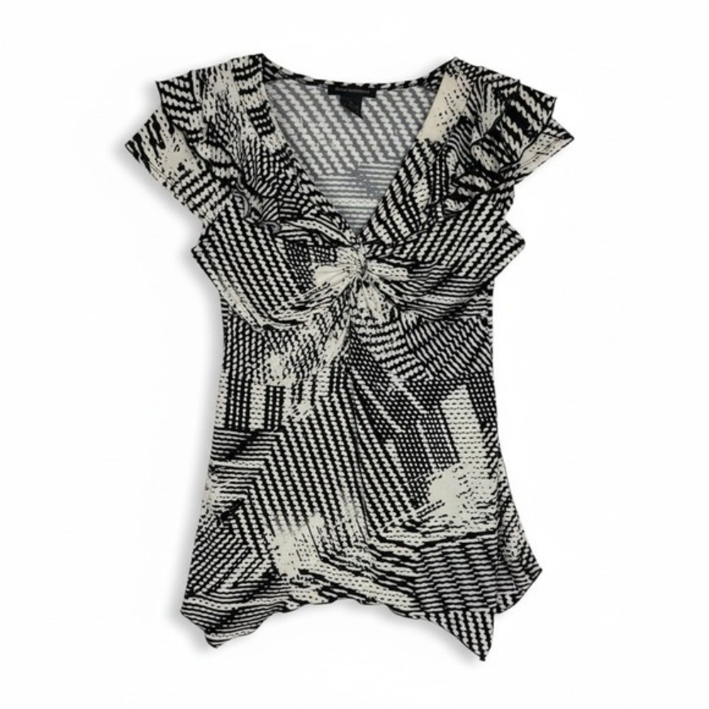 Y2K Babydoll Top Womens Size Medium Ruffles Asymmetrical Party Soft Grunge Edgy